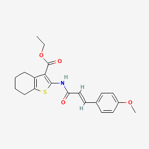 molecular formula C21H23NO4S B3442055 ethyl 2-{[3-(4-methoxyphenyl)acryloyl]amino}-4,5,6,7-tetrahydro-1-benzothiophene-3-carboxylate 
