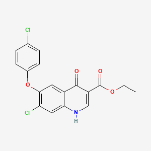 molecular formula C18H13Cl2NO4 B3442060 ethyl 7-chloro-6-(4-chlorophenoxy)-4-hydroxy-3-quinolinecarboxylate 