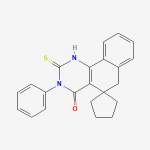 molecular formula C22H20N2OS B3442078 2-mercapto-3-phenyl-3H-spiro[benzo[h]quinazoline-5,1'-cyclopentan]-4(6H)-one 
