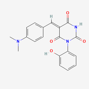 molecular formula C19H17N3O4 B3442097 5-[4-(dimethylamino)benzylidene]-1-(2-hydroxyphenyl)-2,4,6(1H,3H,5H)-pyrimidinetrione 