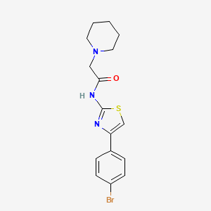 molecular formula C16H18BrN3OS B3442120 N-[4-(4-bromophenyl)-1,3-thiazol-2-yl]-2-(1-piperidinyl)acetamide 