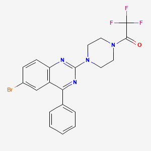 molecular formula C20H16BrF3N4O B3442125 6-bromo-4-phenyl-2-[4-(trifluoroacetyl)-1-piperazinyl]quinazoline 
