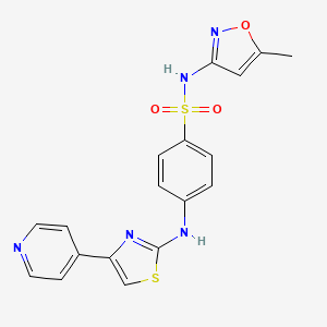 molecular formula C18H15N5O3S2 B3442184 N-(5-methyl-3-isoxazolyl)-4-{[4-(4-pyridinyl)-1,3-thiazol-2-yl]amino}benzenesulfonamide 