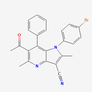 6-acetyl-1-(4-bromophenyl)-2,5-dimethyl-7-phenyl-1H-pyrrolo[3,2-b]pyridine-3-carbonitrile