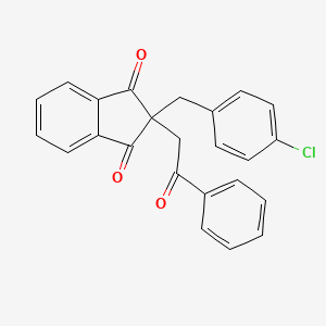 molecular formula C24H17ClO3 B3442193 2-(4-chlorobenzyl)-2-(2-oxo-2-phenylethyl)-1H-indene-1,3(2H)-dione 