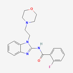 molecular formula C20H21FN4O2 B3442194 2-fluoro-N-{1-[2-(4-morpholinyl)ethyl]-1H-benzimidazol-2-yl}benzamide 