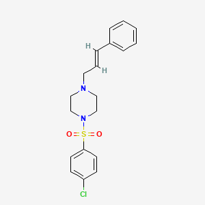 molecular formula C19H21ClN2O2S B3442227 1-[(4-chlorophenyl)sulfonyl]-4-(3-phenyl-2-propen-1-yl)piperazine CAS No. 5256-98-4