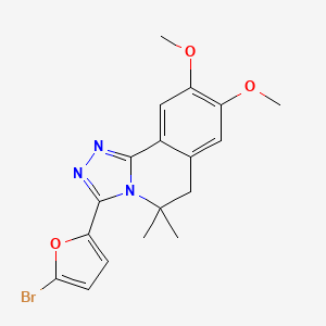 molecular formula C18H18BrN3O3 B3442257 3-(5-bromo-2-furyl)-8,9-dimethoxy-5,5-dimethyl-5,6-dihydro[1,2,4]triazolo[3,4-a]isoquinoline 