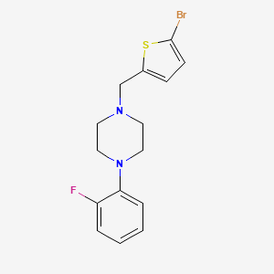 molecular formula C15H16BrFN2S B3442261 1-[(5-bromo-2-thienyl)methyl]-4-(2-fluorophenyl)piperazine 