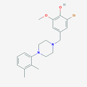 molecular formula C20H25BrN2O2 B3442284 2-bromo-4-{[4-(2,3-dimethylphenyl)-1-piperazinyl]methyl}-6-methoxyphenol 