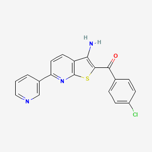 molecular formula C19H12ClN3OS B3442292 [3-amino-6-(3-pyridinyl)thieno[2,3-b]pyridin-2-yl](4-chlorophenyl)methanone 
