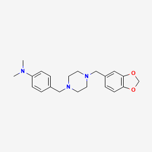 molecular formula C21H27N3O2 B3442298 (4-{[4-(1,3-benzodioxol-5-ylmethyl)-1-piperazinyl]methyl}phenyl)dimethylamine 