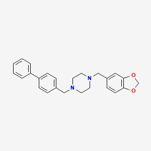 molecular formula C25H26N2O2 B3442336 1-(1,3-benzodioxol-5-ylmethyl)-4-(4-biphenylylmethyl)piperazine 