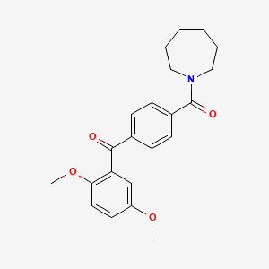 molecular formula C22H25NO4 B3442340 [4-(1-azepanylcarbonyl)phenyl](2,5-dimethoxyphenyl)methanone 