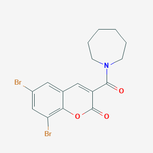 molecular formula C16H15Br2NO3 B3442345 3-(1-azepanylcarbonyl)-6,8-dibromo-2H-chromen-2-one 