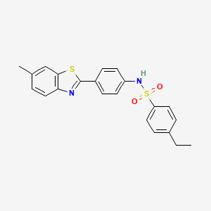 molecular formula C22H20N2O2S2 B3442374 4-ethyl-N-[4-(6-methyl-1,3-benzothiazol-2-yl)phenyl]benzenesulfonamide 