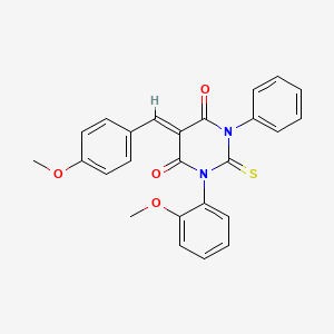 5-(4-methoxybenzylidene)-1-(2-methoxyphenyl)-3-phenyl-2-thioxodihydro-4,6(1H,5H)-pyrimidinedione