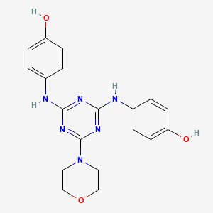 molecular formula C19H20N6O3 B3442385 4,4'-{[6-(4-morpholinyl)-1,3,5-triazine-2,4-diyl]diimino}diphenol 