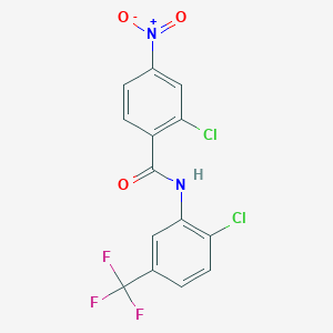 molecular formula C14H7Cl2F3N2O3 B3442408 2-chloro-N-[2-chloro-5-(trifluoromethyl)phenyl]-4-nitrobenzamide CAS No. 314022-62-3