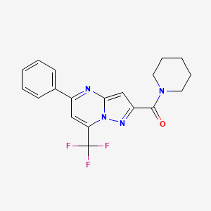 molecular formula C19H17F3N4O B3442420 5-phenyl-2-(1-piperidinylcarbonyl)-7-(trifluoromethyl)pyrazolo[1,5-a]pyrimidine 