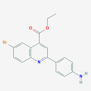 molecular formula C18H15BrN2O2 B3442462 ethyl 2-(4-aminophenyl)-6-bromo-4-quinolinecarboxylate 