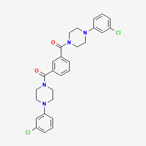 molecular formula C28H28Cl2N4O2 B3442463 1,1'-(1,3-phenylenedicarbonyl)bis[4-(3-chlorophenyl)piperazine] 