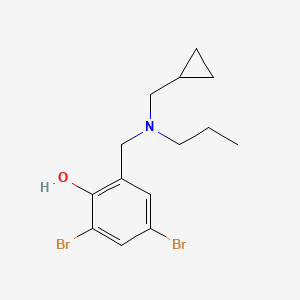 molecular formula C14H19Br2NO B3442480 2,4-dibromo-6-{[(cyclopropylmethyl)(propyl)amino]methyl}phenol 