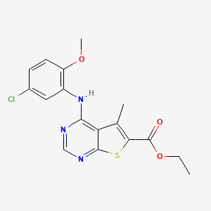 molecular formula C17H16ClN3O3S B3442499 ethyl 4-[(5-chloro-2-methoxyphenyl)amino]-5-methylthieno[2,3-d]pyrimidine-6-carboxylate 