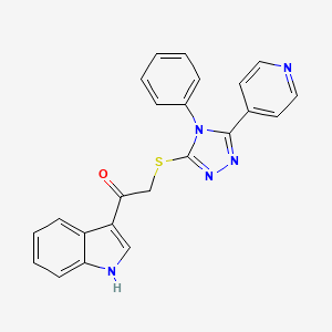 molecular formula C23H17N5OS B3442500 1-(1H-indol-3-yl)-2-{[4-phenyl-5-(4-pyridinyl)-4H-1,2,4-triazol-3-yl]thio}ethanone 