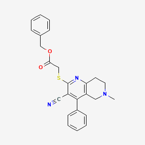 molecular formula C25H23N3O2S B3442503 benzyl [(3-cyano-6-methyl-4-phenyl-5,6,7,8-tetrahydro-1,6-naphthyridin-2-yl)thio]acetate 