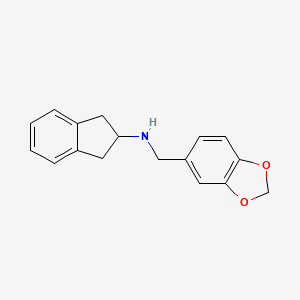 molecular formula C17H17NO2 B3442518 (1,3-benzodioxol-5-ylmethyl)2,3-dihydro-1H-inden-2-ylamine 