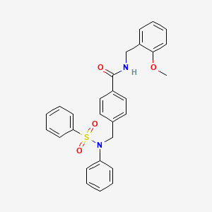 molecular formula C28H26N2O4S B3442541 N-(2-methoxybenzyl)-4-{[phenyl(phenylsulfonyl)amino]methyl}benzamide 