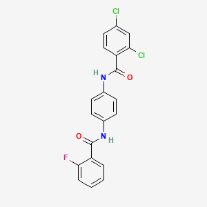 molecular formula C20H13Cl2FN2O2 B3442575 2,4-dichloro-N-{4-[(2-fluorobenzoyl)amino]phenyl}benzamide 