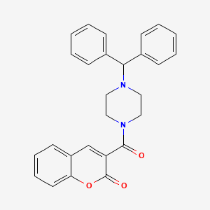 molecular formula C27H24N2O3 B3442577 3-{[4-(diphenylmethyl)-1-piperazinyl]carbonyl}-2H-chromen-2-one 