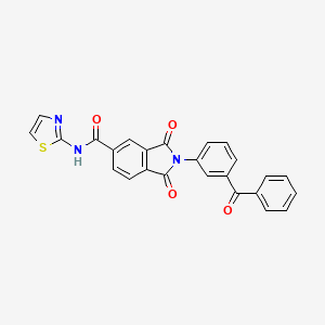 molecular formula C25H15N3O4S B3442589 2-(3-benzoylphenyl)-1,3-dioxo-N-1,3-thiazol-2-yl-5-isoindolinecarboxamide 