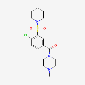 molecular formula C17H24ClN3O3S B3442611 1-[4-chloro-3-(1-piperidinylsulfonyl)benzoyl]-4-methylpiperazine 