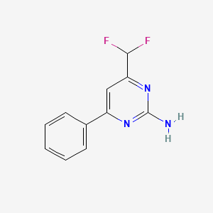 molecular formula C11H9F2N3 B3442617 4-(difluoromethyl)-6-phenyl-2-pyrimidinamine 