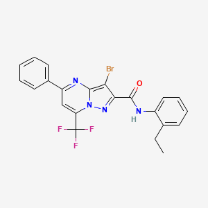 molecular formula C22H16BrF3N4O B3442619 3-bromo-N-(2-ethylphenyl)-5-phenyl-7-(trifluoromethyl)pyrazolo[1,5-a]pyrimidine-2-carboxamide 