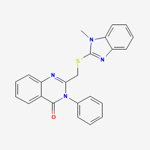 2-{[(1-methyl-1H-benzimidazol-2-yl)thio]methyl}-3-phenyl-4(3H)-quinazolinone