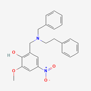 molecular formula C23H24N2O4 B3442643 2-{[benzyl(2-phenylethyl)amino]methyl}-6-methoxy-4-nitrophenol 