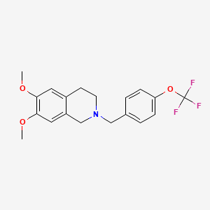 molecular formula C19H20F3NO3 B3442644 6,7-dimethoxy-2-[4-(trifluoromethoxy)benzyl]-1,2,3,4-tetrahydroisoquinoline 