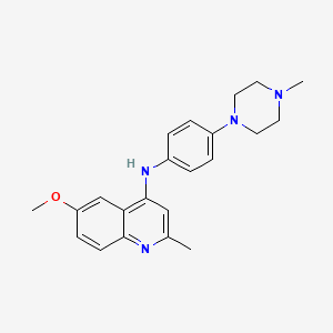 molecular formula C22H26N4O B3442650 6-methoxy-2-methyl-N-[4-(4-methyl-1-piperazinyl)phenyl]-4-quinolinamine 