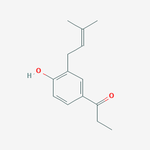 molecular formula C14H18O2 B344268 1-[4-Hydroxy-3-(3-methyl-2-butenyl)phenyl]-1-propanone 