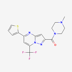 molecular formula C17H16F3N5OS B3442706 2-[(4-methyl-1-piperazinyl)carbonyl]-5-(2-thienyl)-7-(trifluoromethyl)pyrazolo[1,5-a]pyrimidine 