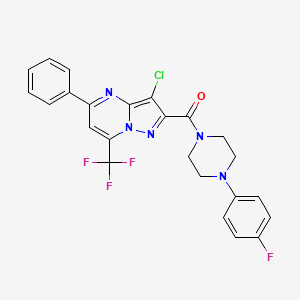 3-chloro-2-{[4-(4-fluorophenyl)-1-piperazinyl]carbonyl}-5-phenyl-7-(trifluoromethyl)pyrazolo[1,5-a]pyrimidine
