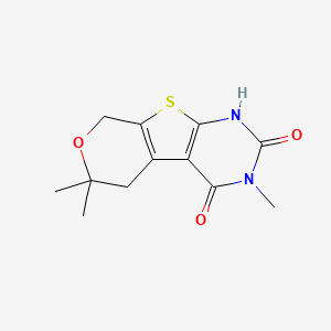 molecular formula C12H14N2O3S B3442712 3,6,6-trimethyl-1,5,6,8-tetrahydro-2H-pyrano[4',3':4,5]thieno[2,3-d]pyrimidine-2,4(3H)-dione 