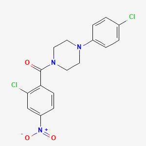 molecular formula C17H15Cl2N3O3 B3442737 1-(2-chloro-4-nitrobenzoyl)-4-(4-chlorophenyl)piperazine 