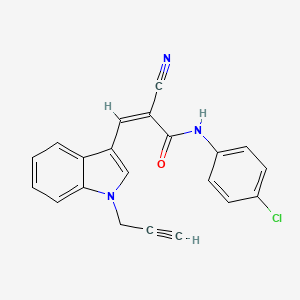 molecular formula C21H14ClN3O B3442747 N-(4-chlorophenyl)-2-cyano-3-[1-(2-propyn-1-yl)-1H-indol-3-yl]acrylamide 