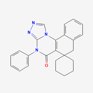 molecular formula C24H22N4O B3442807 4-phenyl-4H-spiro[benzo[h][1,2,4]triazolo[4,3-a]quinazoline-6,1'-cyclohexan]-5(7H)-one 