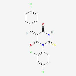 molecular formula C17H9Cl3N2O2S B3442816 5-(4-chlorobenzylidene)-1-(2,4-dichlorophenyl)-2-thioxodihydro-4,6(1H,5H)-pyrimidinedione 